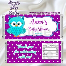 Owl Candy Bar Wrappers,Turquoise Purple Owl Baby Shower Candy Bar Wrappers,(02obs) Owl Candy Bar Wrappers,Turquoise Purple Owl Baby Shower Candy Bar Wrappers,(02obs)